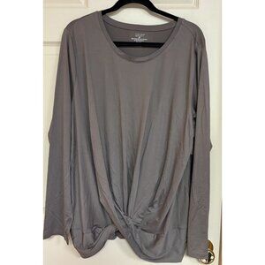 Tahari Sport Women’s 2X Brown Top With Thumbholes NWT